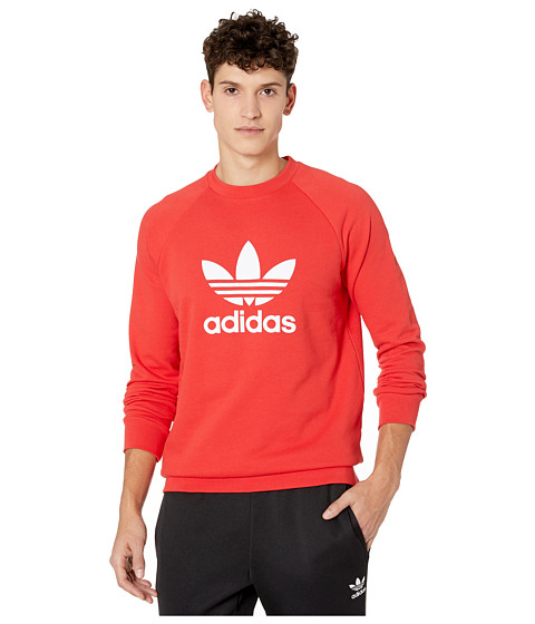 Imbracaminte barbati adidas trefoil crew sweatshirt lush red