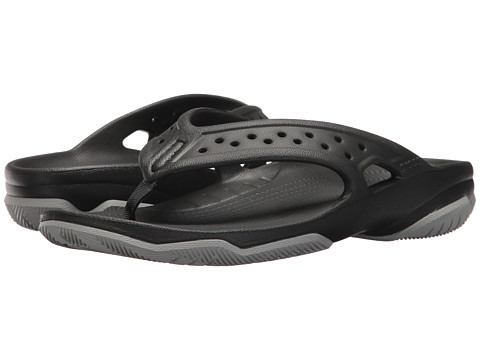 Incaltaminte Barbati Crocs Swiftwater Deck Flip BlackLight Grey