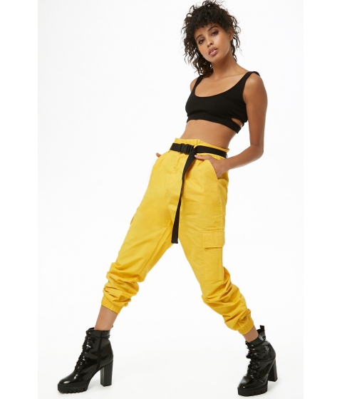 Image of Imbracaminte Femei Forever21 Belted Cargo Pants YELLOW