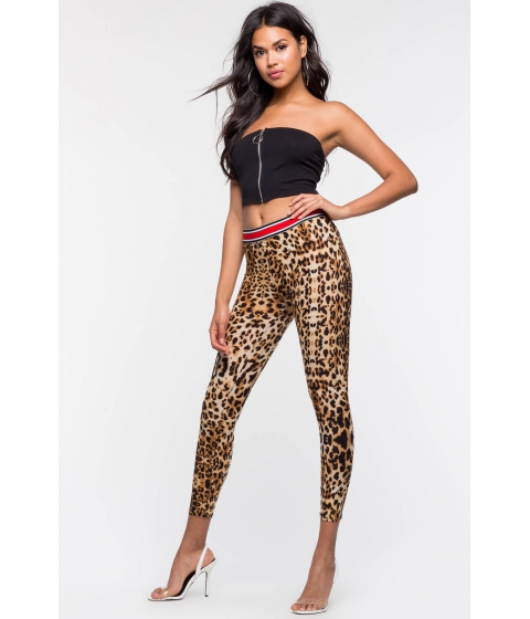 Image of Imbracaminte Femei CheapChic Leopard Contrast Leggings Brown Print