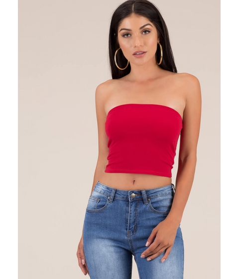 Image of Imbracaminte Femei CheapChic Each And Every Day Cropped Tube Top Red