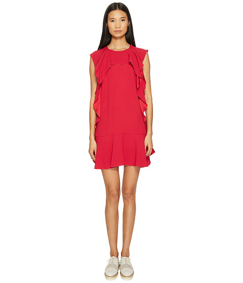 Imbracaminte Femei Red Valentino Crepe Envers Satin Dress with Ruffle Pink