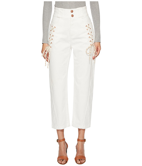 Imbracaminte Femei See by Chloe Lace-Up Pants White Powder