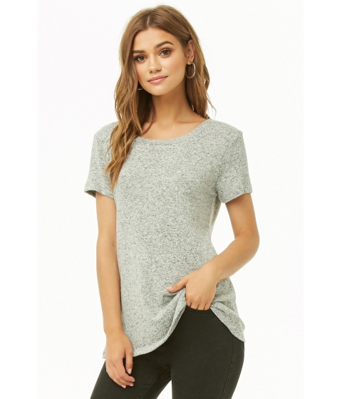 Image of Imbracaminte Femei Forever21 Twist-Back Brushed Knit Top GREY