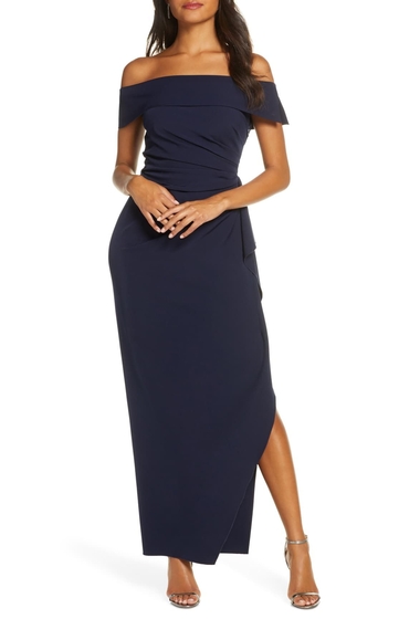 Imbracaminte femei vince camuto off the shoulder crepe gown navy