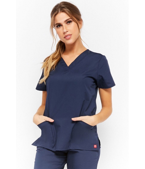 Image of Imbracaminte Femei Forever21 Patch-Pocket Scrub Top NAVY