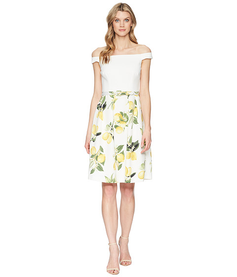 Imbracaminte Femei Adrianna Papell Fresh Lemon Off the Shoulder Dress Yellow Multi