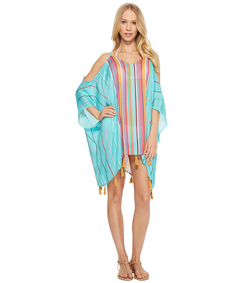 Image of Imbracaminte Femei Nanette Lepore Sayulita Cold Shoulder Caftan Cover-Up Turquoise