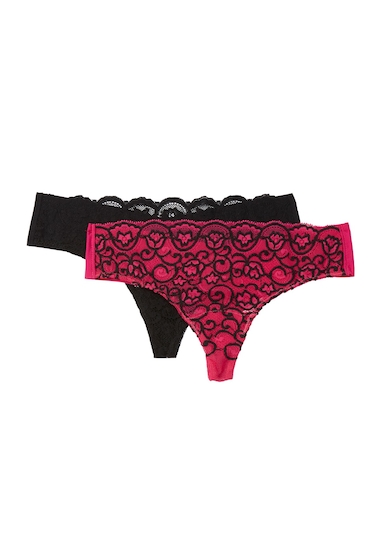 Image of Imbracaminte Femei Commando Lace Thong Pack - Pack of 2 MULTI
