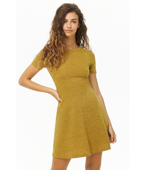 Imbracaminte Femei Forever21 Heathered Fit Flare Dress MUSTARD