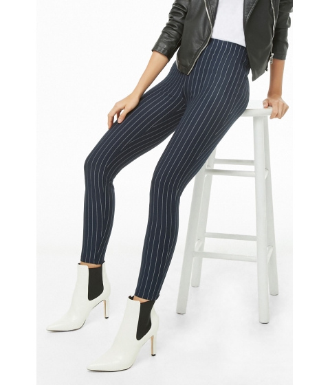Image of Imbracaminte Femei Forever21 Pinstriped Knit Leggings NAVYCREAM