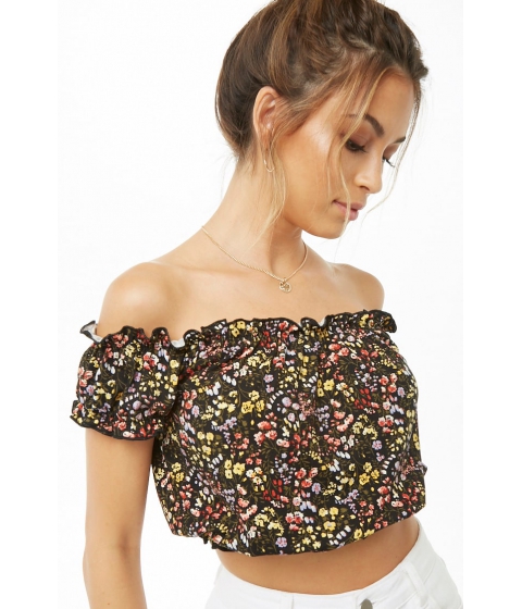 Image of Imbracaminte Femei Forever21 Ditsy Floral Print Crop Top BLACKPINK