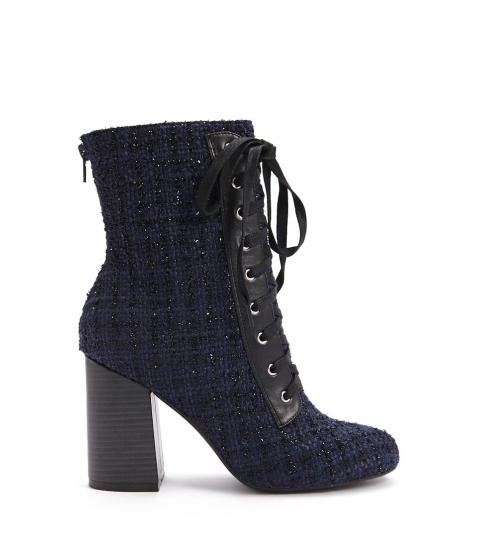 Image of Incaltaminte Femei Forever21 Tweed Ankle Boots NAVY