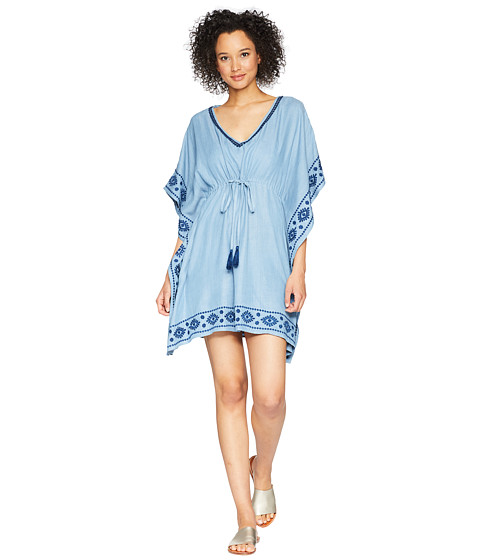 Imbracaminte Femei Tommy Bahama Chambray Embroidered Tunic Cover-Up Chambray