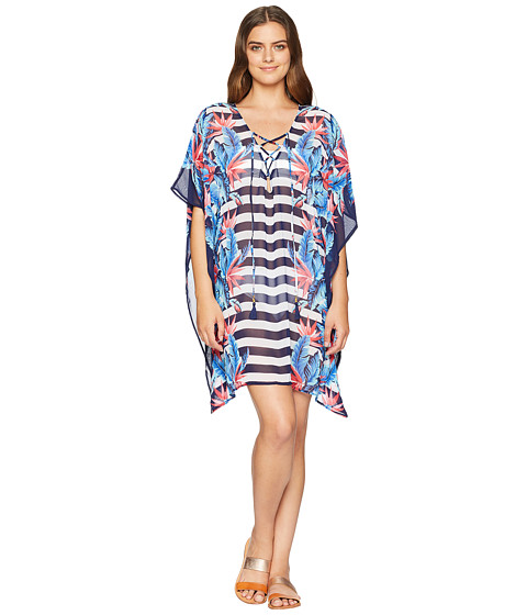 Imbracaminte Femei Tommy Bahama Palms Paradise Lace-Up Tunic Cover-Up Mare Navy
