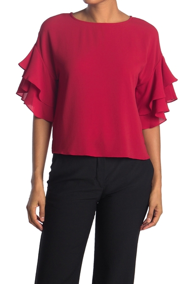 Imbracaminte femei vince camuto tiered ruffle sleeve blouse coral sunset
