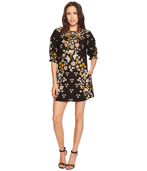 Imbracaminte Femei Laundry by Shelli Segal Printed Shift Dress with Blossom Short Sleeve Black