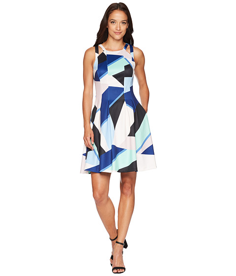 Imbracaminte Femei Vince Camuto Printed Halter Fit and Flare Dress Blue Multi