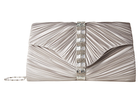 Genti Femei Jessica McClintock Florence Satin with Pleats and Stones Silver