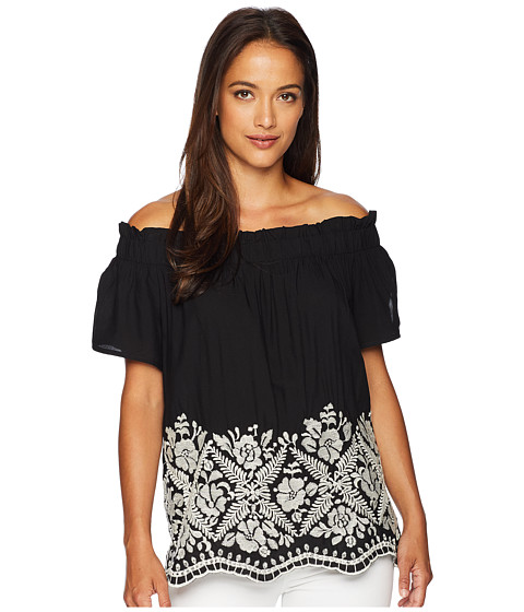 Imbracaminte Femei Karen Kane Embroidered Off the Shoulder Top BlackIvory