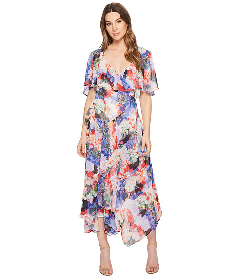 Imbracaminte Femei Catherine Catherine Malandrino Jos Ruffle Midi Wrap Dress Spring Blooms