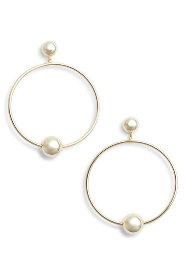 Bijuterii femei argento vivo open circle sphere drop earrings gold