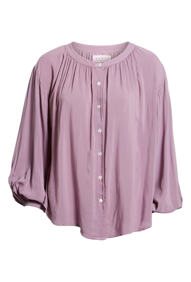 Imbracaminte femei velvet by graham spencer button front blouse lilac