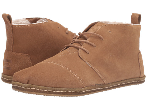 Incaltaminte barbati toms bota toffee suede with faux shearling