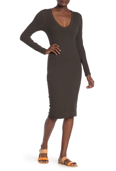 Imbracaminte Femei James Perse Scoop Neck Fleece Midi Dress HUNTER