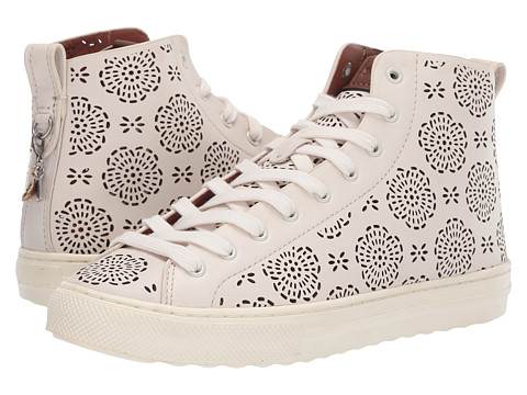 Incaltaminte Femei COACH C216 High Top with Cut Out Tea Rose - Leather Chalk