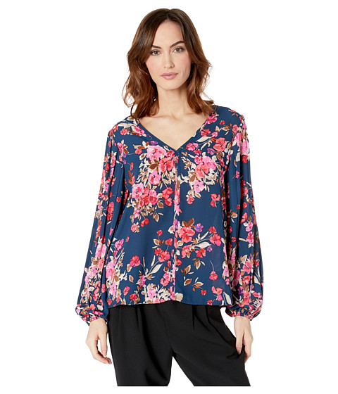Imbracaminte Femei B Collection by Bobeau Kennie Blouse Navy Fig Floral