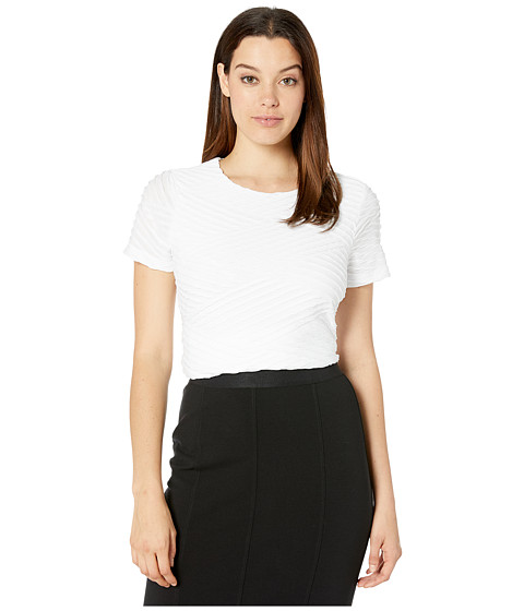 Imbracaminte Femei Calvin Klein Short Sleeve Textured Knit White