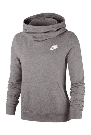 Imbracaminte femei Nike funnel neck fleece lined varsity hooded pullover char hwhite