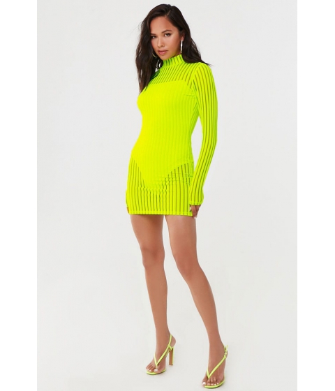 Imbracaminte femei forever21 shadow striped mini dress neon yellow