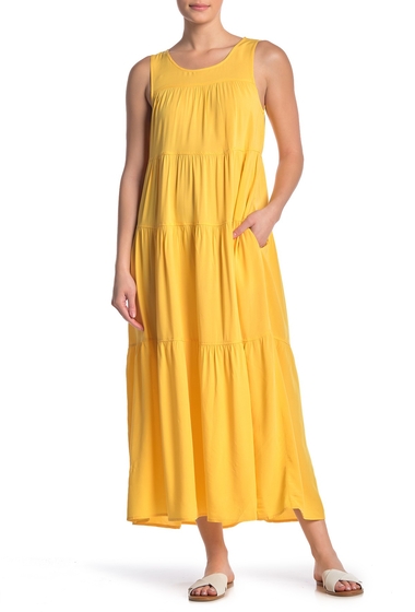 Imbracaminte femei max studio tiered sleeveless maxi dress yellow