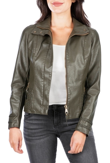 Imbracaminte femei kut from the kloth britney faux leather moto jacket olive
