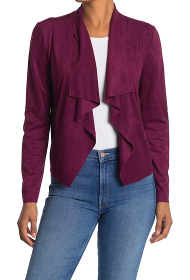 Imbracaminte femei bagatelle leather draped faux suede jacket berry
