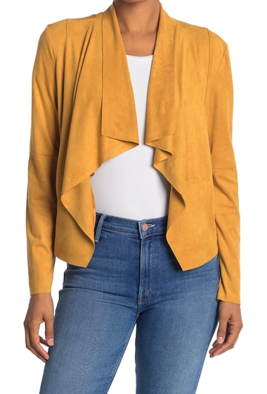 Imbracaminte femei bagatelle leather draped faux suede jacket mustard