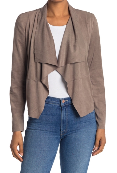 Imbracaminte femei bagatelle leather draped faux suede jacket taupe