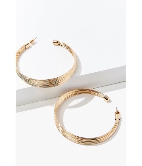 Bijuterii femei forever21 stacked hoop earrings gold