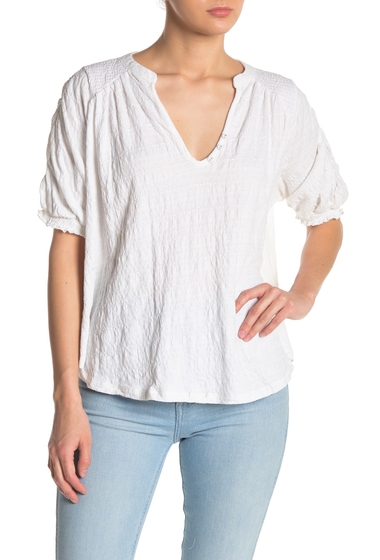 Imbracaminte femei free people fever dream ruched sleeve shirt white