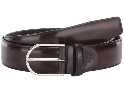 Accesorii Barbati Canali Brush-Off Leather Adjustable Belt Burgundy