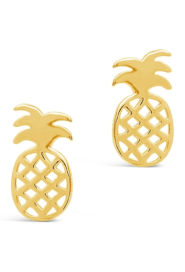 Bijuterii femei sterling forever 14k yellow gold vermeil pineapple stud earrings gold