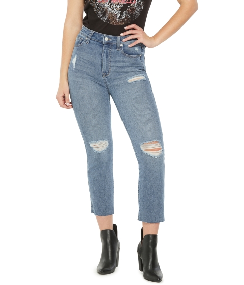 Imbracaminte femei guess margo high-rise straight leg jeans medium destroyed
