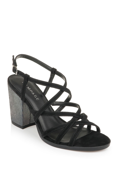 Incaltaminte femei rampage emilia strappy block heel sandal black microsuede