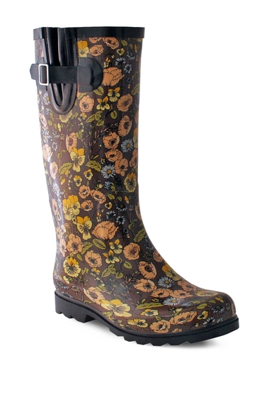 Incaltaminte femei nomad footwear puddles waterproof rain boot retro floral