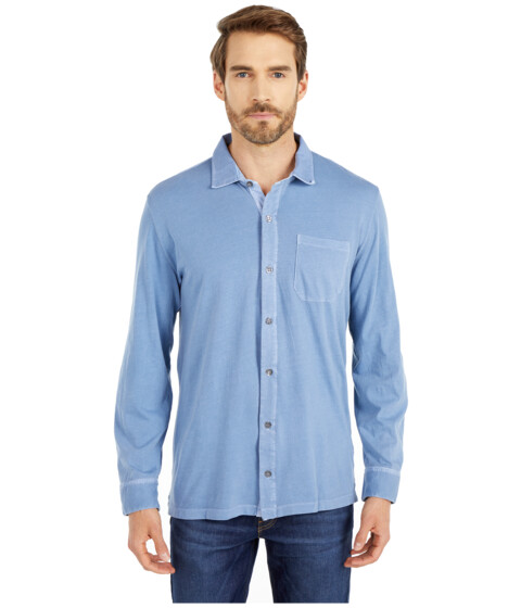 Imbracaminte barbati mod-o-doc santa monica long sleeve button front shirt blue fog