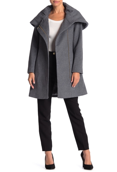 Imbracaminte femei cole haan wool blend cape zip jacket grey