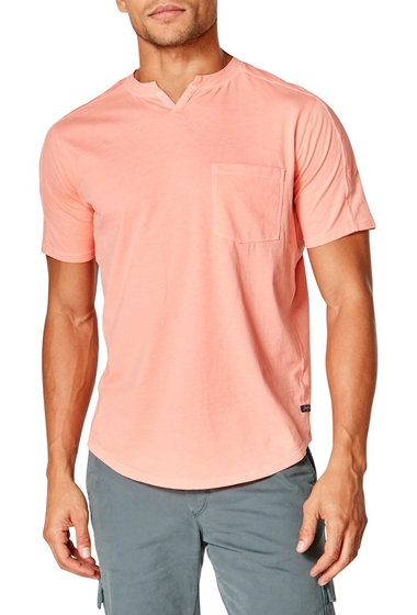 Imbracaminte barbati good man brand split neck pocket t-shirt hibiscus