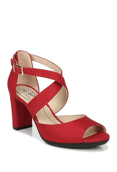 Incaltaminte femei lifestride allison peep toe heeled sandal - wide width available red